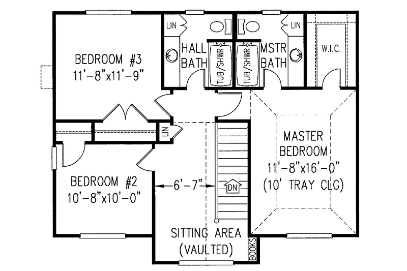 Home Plan - Floor Plan - Upper Floor for Country House Plan #11-245 - 3 bed, 2.5 bath