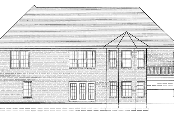 Exterior - Rear Elevation for European House Plan #46-530 - 3 bed, 2 bath