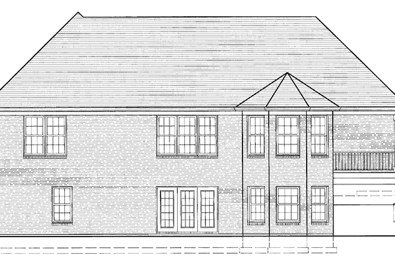 Home Plan - Exterior - Rear Elevation for European House Plan #46-530 - 3 bed, 2 bath