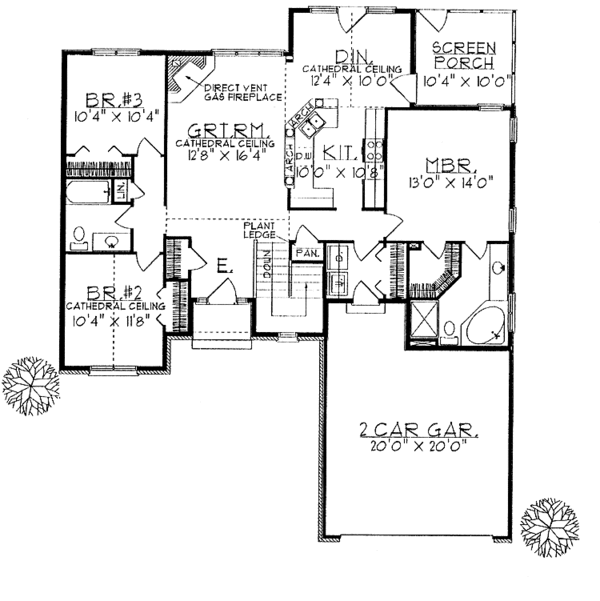 Dream House Plan - Ranch Floor Plan - Main Floor Plan #70-1329