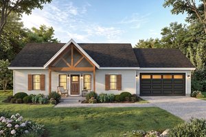 Home Plan - Exterior - Front Elevation for Country House Plan #932-1447 - 2 bed, 2 bath