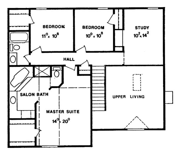 House Plan Design - Country Floor Plan - Upper Floor Plan #405-242