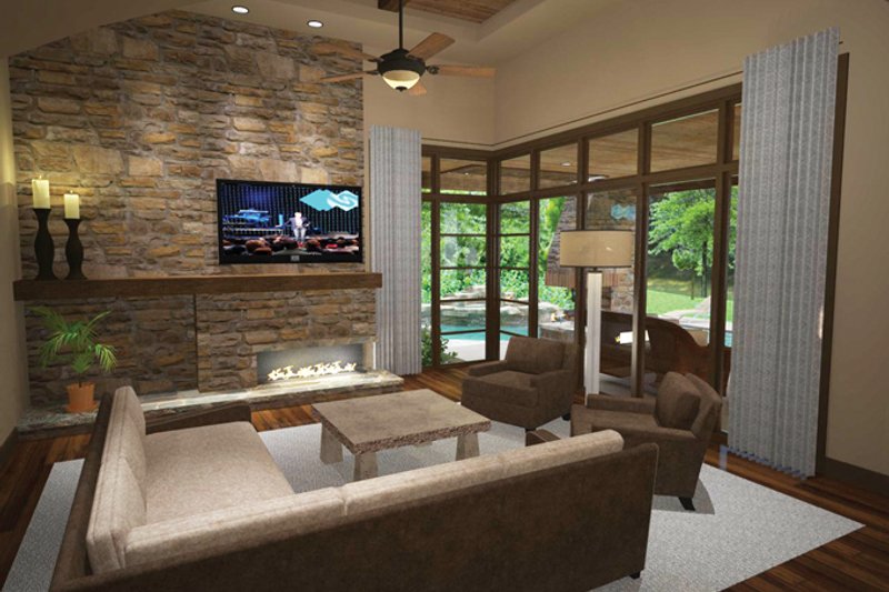 Dream House Plan - Interior - Family Room for Cottage House Plan #120-244 - 3 bed, 4 bath