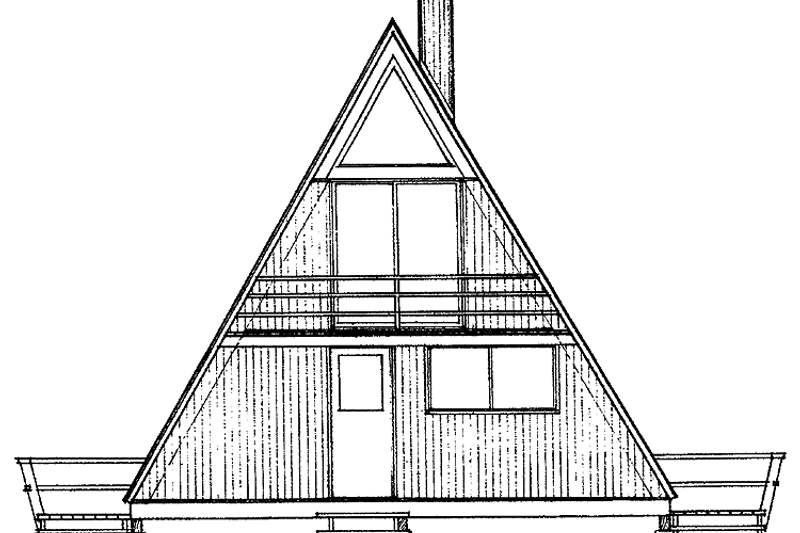 House Design - Exterior - Rear Elevation House Plan #72-523 - 2 bed, 1 bath