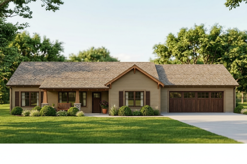House Blueprint - Exterior - Front Elevation 2 for Ranch House Plan #1064-135 - 3 bed, 2 bath