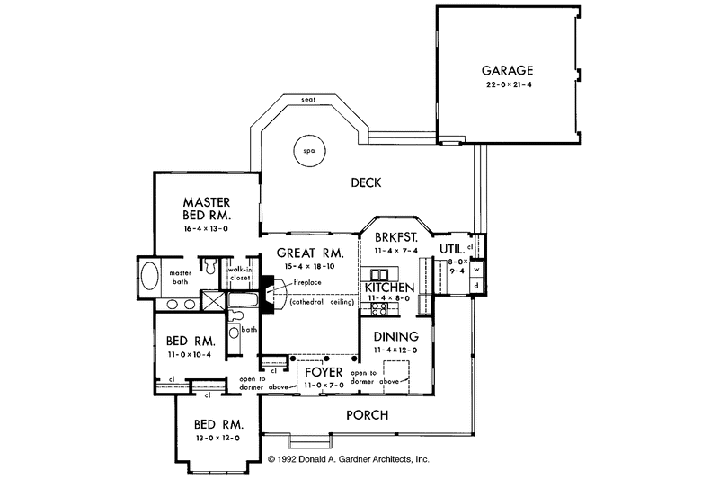 Dream House Plan - Floor Plan - Main Floor for Country House Plan #929-157 - 3 bed, 2 bath