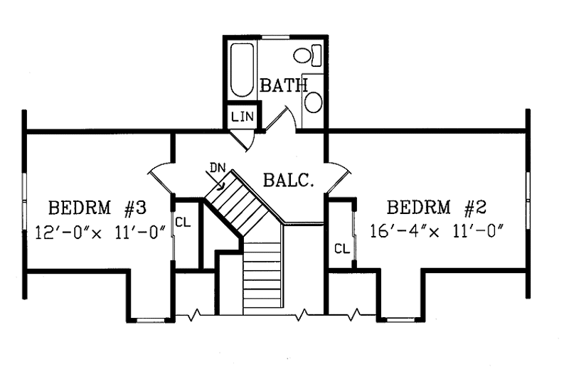 Dream House Plan - Floor Plan - Upper Floor for Country House Plan #314-197 - 3 bed, 2.5 bath