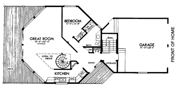Architectural House Design - Contemporary Floor Plan - Main Floor Plan #320-826
