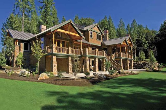 Exterior - Rear Elevation 1 for Contemporary House Plan #951-2 - 4 bed, 4 bath