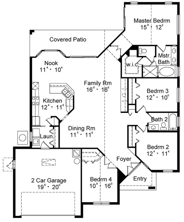 Architectural House Design - Mediterranean Floor Plan - Main Floor Plan #417-829