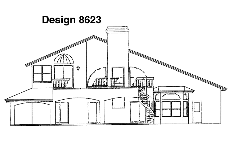 Home Plan - Exterior - Rear Elevation for Mediterranean House Plan #417-473 - 3 bed, 3 bath