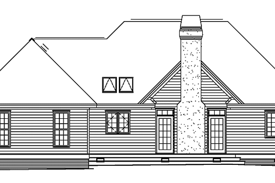 Exterior - Rear Elevation for Ranch House Plan #929-207 - 3 bed, 2 bath