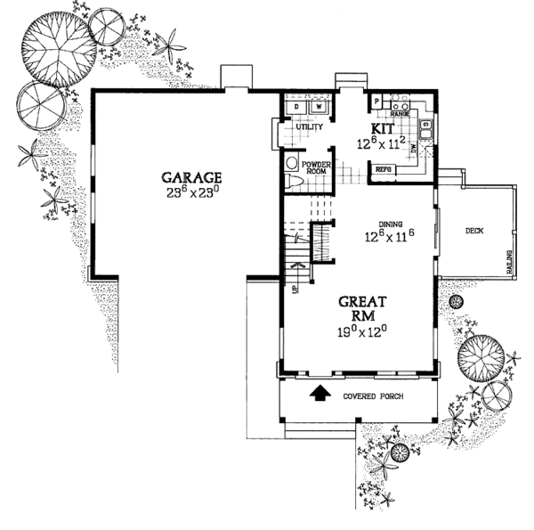 Home Plan - Country Floor Plan - Main Floor Plan #72-1111