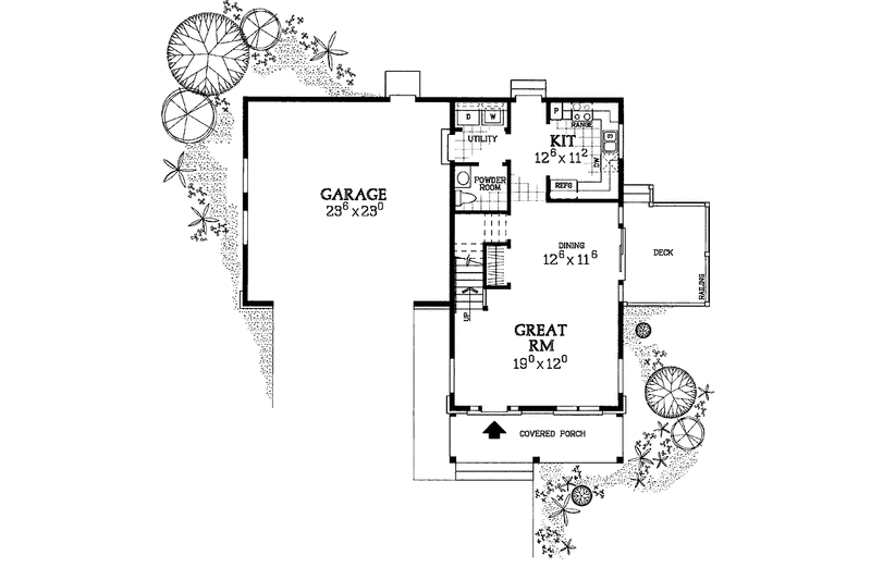 House Blueprint - Floor Plan - Main Floor for Country House Plan #72-1111 - 3 bed, 2.5 bath
