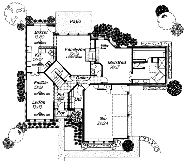 House Plan Design - Traditional Floor Plan - Main Floor Plan #310-1165