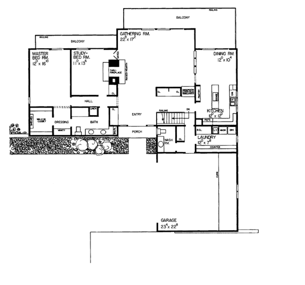 House Blueprint - Contemporary Floor Plan - Main Floor Plan #72-657