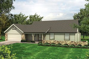 Ranch Exterior - Front Elevation Plan #57-294