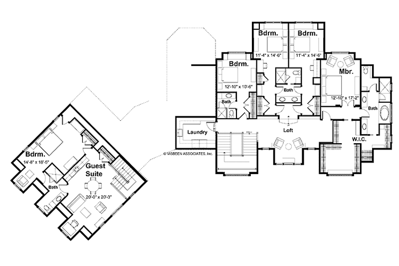 Home Plan - Floor Plan - Upper Floor for Craftsman House Plan #928-104 - 4 bed, 3 bath
