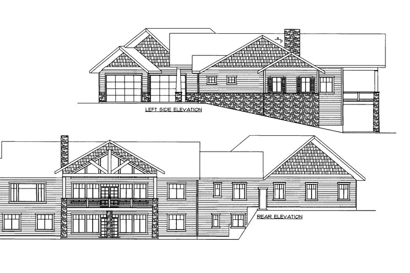 Architectural House Design - Exterior - Other Elevation for Craftsman House Plan #117-968 - 7 bed, 4.5 bath