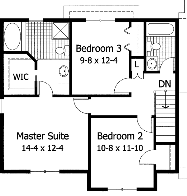 House Design - Colonial Floor Plan - Upper Floor Plan #51-696