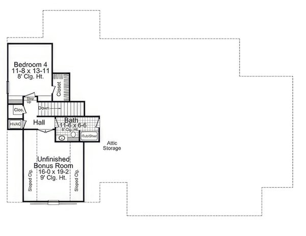 House Blueprint - European Floor Plan - Upper Floor Plan #21-584