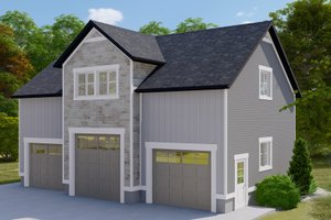 Exterior - Front Elevation 3 for Farmhouse House Plan #1060-110 - 1 bed, 1.5 bath