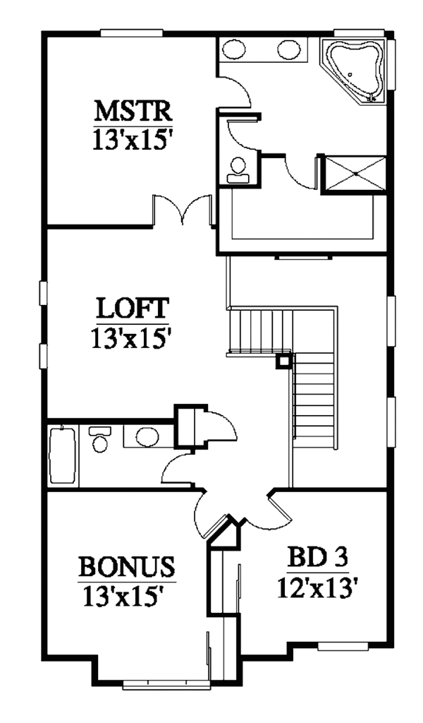 Contemporary Floor Plan - Upper Floor Plan #951-16