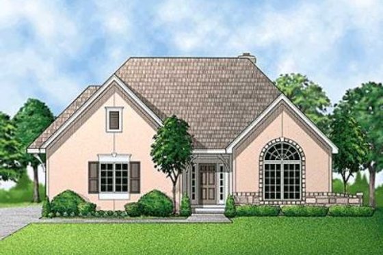 Exterior - Front Elevation for European House Plan #67-271 - 3 bed, 3 bath