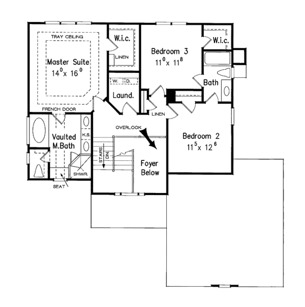 House Blueprint - Country Floor Plan - Upper Floor Plan #927-820