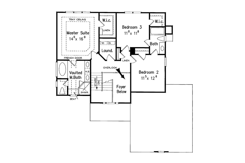 House Blueprint - Floor Plan - Upper Floor for Country House Plan #927-820 - 4 bed, 3 bath