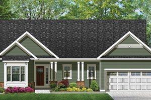 Exterior - Front Elevation Home Plan - Ranch Exterior - Front Elevation Plan #1010-98