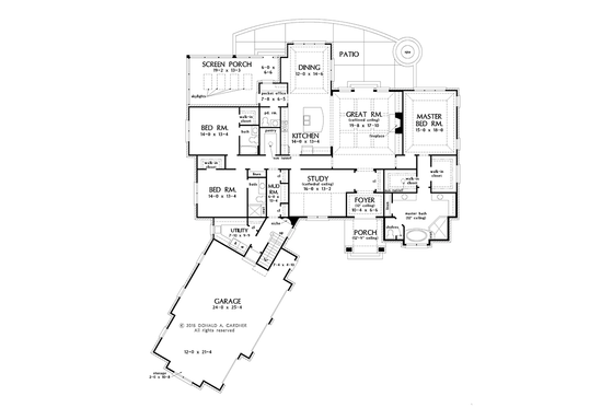 Floor Plan - Main Floor for Country House Plan #929-1006 - 3 bed, 3.5 bath