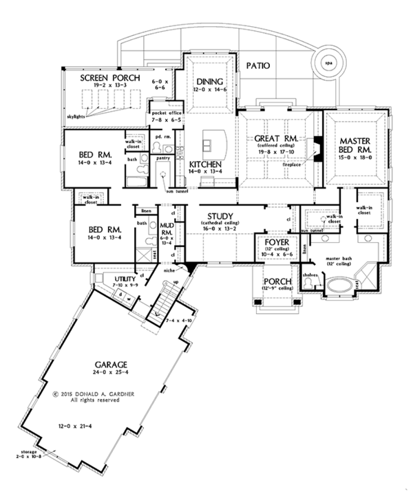 Architectural House Design - Country Floor Plan - Main Floor Plan #929-1006