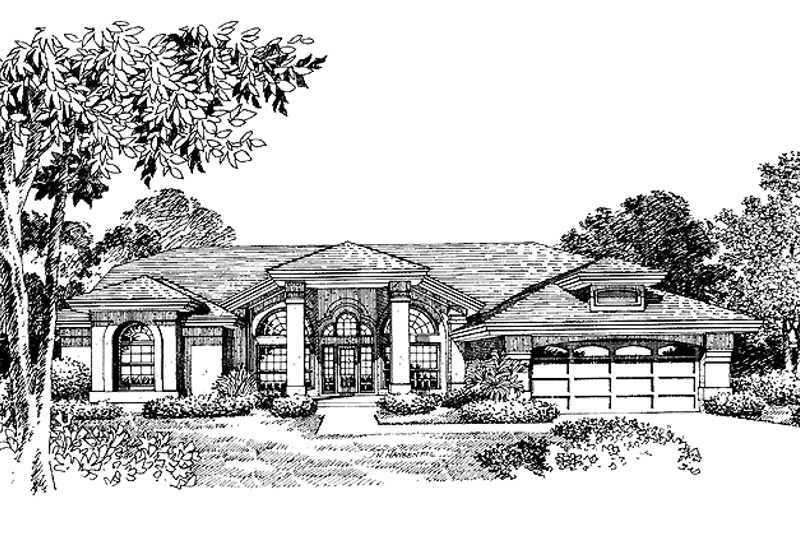 Architectural House Design - Mediterranean Exterior - Front Elevation Plan #417-627