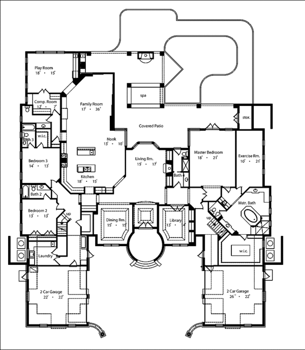 House Blueprint - Country Floor Plan - Main Floor Plan #417-575
