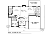 Traditional Style House Plan - 3 Beds 2 Baths 1461 Sq/Ft Plan #70-131 