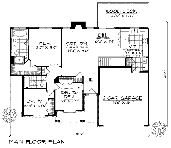Home Plan - Traditional Floor Plan - Main Floor Plan #70-131
