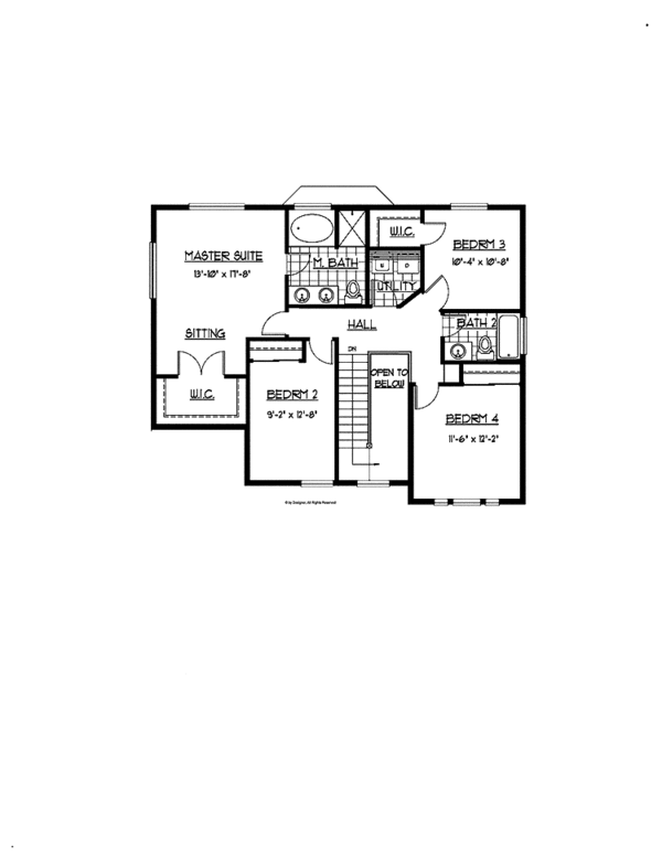 Architectural House Design - Craftsman Floor Plan - Upper Floor Plan #569-17