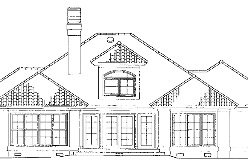 Architectural House Design - Exterior - Rear Elevation for Mediterranean House Plan #929-182 - 3 bed, 2 bath