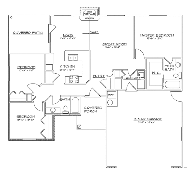 Architectural House Design - Traditional Floor Plan - Main Floor Plan #945-3