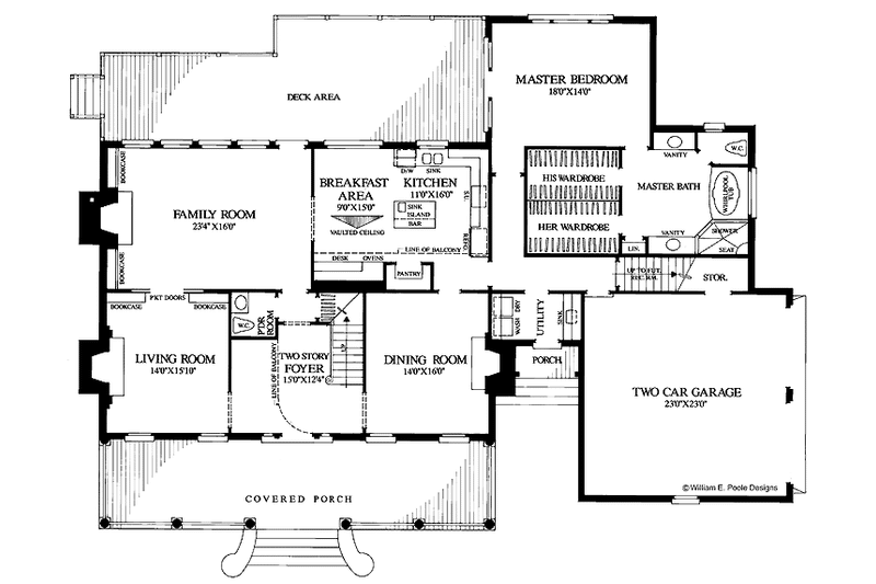 Home Plan - Floor Plan - Main Floor for Classical House Plan #137-299 - 4 bed, 4.5 bath
