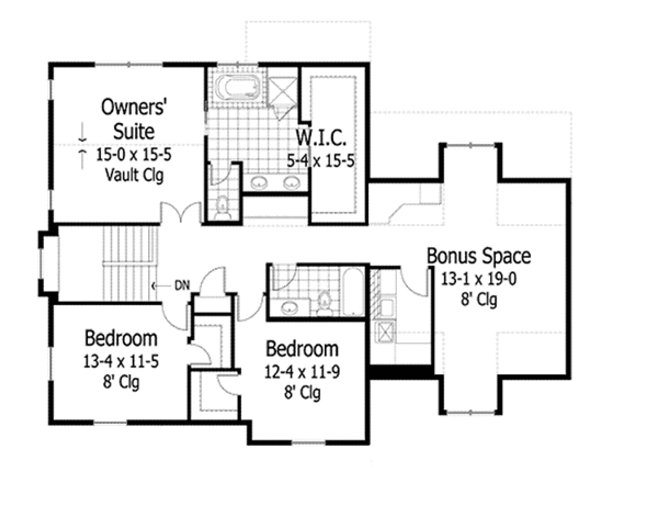 Home Plan - Traditional Floor Plan - Upper Floor Plan #51-1108