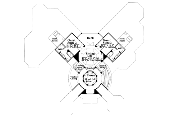 Floor Plan - Upper Floor for Mediterranean House Plan #930-256 - 3 bed, 3.5 bath