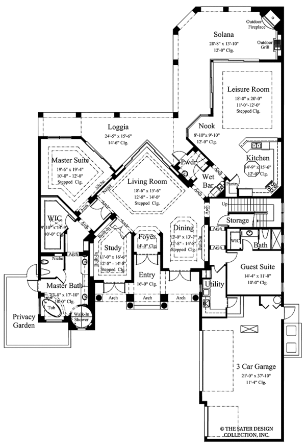 House Design - Mediterranean Floor Plan - Main Floor Plan #930-337