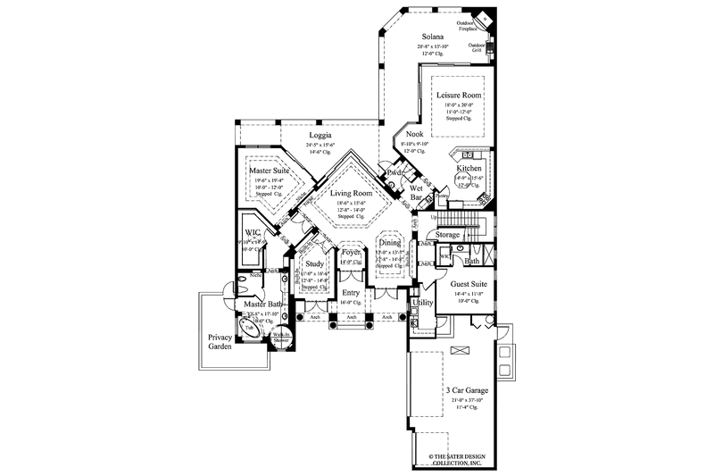 Home Plan - Floor Plan - Main Floor for Mediterranean House Plan #930-337 - 4 bed, 3.5 bath