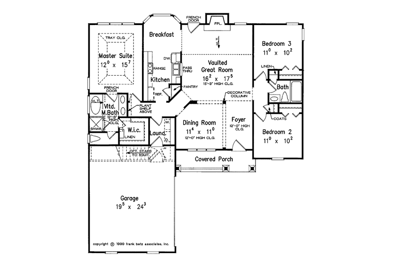 Home Plan - Floor Plan - Main Floor for Country House Plan #927-560 - 3 bed, 2 bath