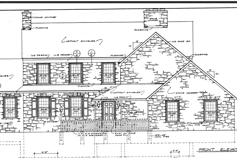 House Design - Exterior - Front Elevation 3 for Country House Plan #72-645 - 4 bed, 2 bath