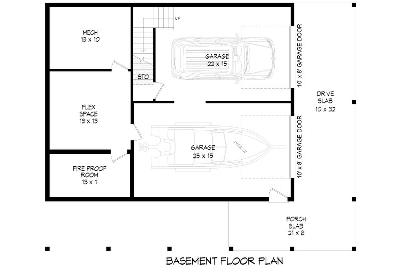 Dream House Plan - Floor Plan - Lower Floor for Southern House Plan #932-1077 - 2 bed, 2.5 bath
