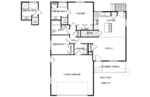 Dream House Plan - Ranch Floor Plan - Main Floor Plan #1060-438