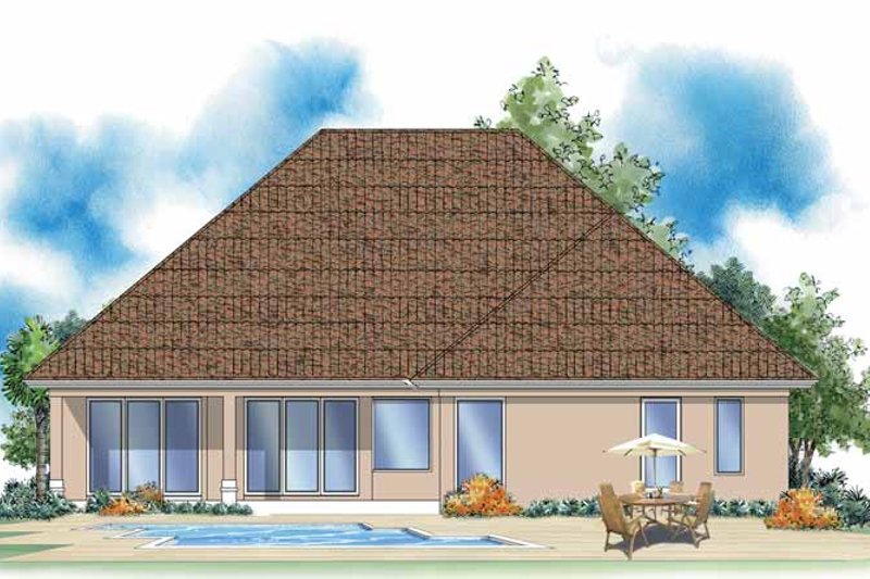 House Plan Design - Exterior - Rear Elevation for Mediterranean House Plan #930-377 - 4 bed, 3 bath